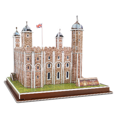 JI QU TOYS 积趣玩具 Gomingoming DIY 紙製旅遊景點 3D拼圖 倫敦塔, 混合顏色, 39件