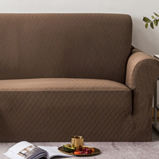 Nature Deco 菱格壓紋沙發罩, 棕色