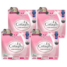 Angel LaLa 天使娜拉 EX 膠原蛋白粉 6000mg 含Peptan膠原蛋白胜肽 牛奶風味, 8g, 15包, 4盒