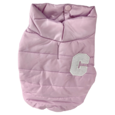 SassyDog 鋪棉外套 防潑水 拉繩洞 寵物用, 韓風 C字, 1件