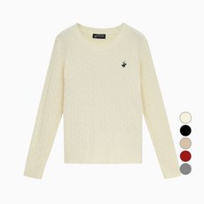 BEVERLY HILLS POLO CLUB 比佛利保羅 女款基本款絞花圓針織衫