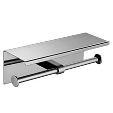 VIBORG 304不鏽鋼飯店用浴室雙捲衛生紙架, 1個, 霧面緞光