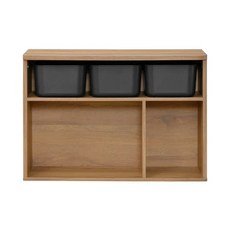 IRIS OHYAMA 愛麗思歐雅瑪 三格收納櫃 附收納盒 x 3 RUS-74L, 棕色