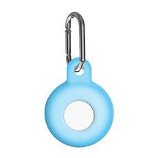 에어태그 솔리드 컬러 케이스, 블루 야광, 1개