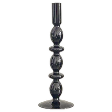 KUIBAO 快豹生活 Dark玻璃暗黑花瓶擺件, 雙環燭台黑色