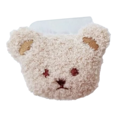 沐慕家居 無痕絨毛木頭掛鉤 7 x 6 x 6cm, 奶茶小熊, 6個