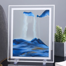 ROYALLIN 蘿林嚴選 3D立體質感沙漏畫 23*17cm玻璃材質, 藍色