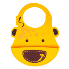 MARCUS&MARCUS 動物樂園矽膠立體圍兜****, 長頸鹿 黃色, 1個, 1個