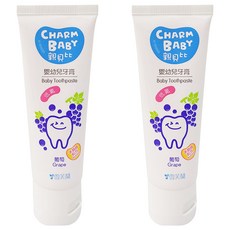 雪芙蘭 CHARM BABY 親貝比 嬰幼兒牙膏 葡萄口味 低氟, 50g, 2個