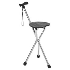 디페이브 솔리드 노인 어르신 스몰시트 지팡이 의자, 블랙실버, 1개