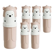 디에스 휴대용 곰돌이 칫솔 치약통 핑크, 6개