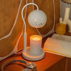 星空融蠟燈 定時款, 鐵藝星空燈罩, 優質五金底座, GU10鹵素燈泡, 可調整高度, 無煙無火, 安全又環保, 白色