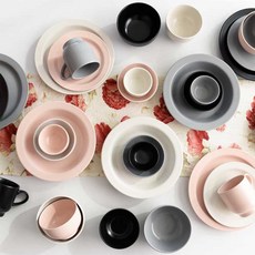 PRELUDE 素色4人份碗盤餐具組, 1組, 20種, 混色