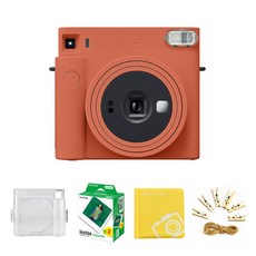 인스탁스 스퀘어 테라코타오렌지+전용투명케이스+스퀘어필름20P+스퀘어앨범+포토라인 즉석카메라, SQ1, 1세트