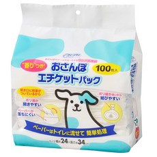 Clean One 散步禮儀 香氛撿便袋 紙袋與塑膠袋結合 雙層可分解, 白色 + 藍色, 100個, 1組