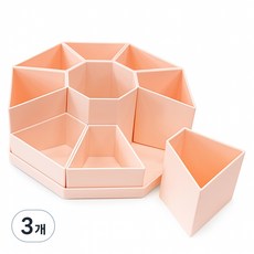 리빙망고 데스크오거나이저 회전 연필꽂이, 핑크, 3개