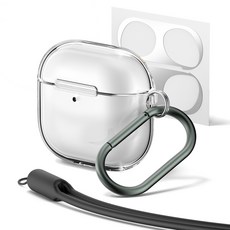 KMDESIGN AirPods 4代 石英保護殼+登山扣, 1個, 透明, 單一商品