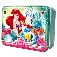 HUNDRED PICTURES 百耘圖 Disney Princess 小美人魚鐵盒拼圖 尺寸120x180mm, 36片, 1盒