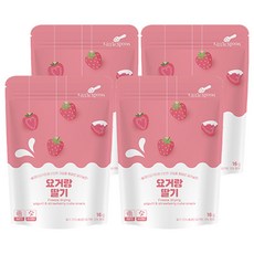 리틀스푼 요거트 큐브스낵, 요거랑 딸기, 16g, 4개