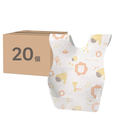 MARCUS&MARCUS 拋棄式防水圍兜 20個, 6個月以上適用, 加拿大設計, 獅子/長頸鹿, 1盒