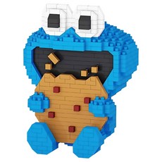 LBOYU 藍色餅乾 迷你積木 7147by, 1個, 餅乾怪獸 藍色