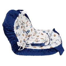 KorDeer 可莉鹿 便攜式可折疊純棉多功能床中床附被子 豆豆絨, 深藍邊摩托