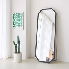 에이스홈 코코 팔각 와이드L 스탠드 전신거울, 블랙