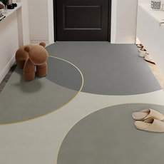 Arbor Home 喬木居家 如意 PVC皮革地墊, 如意 深灰色 + 淺灰色 + 米色, 1個