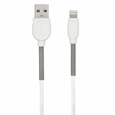 Kinyo 蘋果彈力護線充電傳輸線 USB-A908 22g, 1m, 白色, 1條