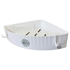 YOYOKI 黏掛三角型置物架 附無痕背膠 2個 + 小掛勾 4個, 白色, 1組