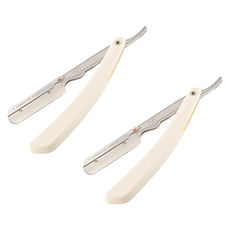 parker SRW/34R 白色 2支 復古不鏽鋼刮鬍刀, 1入