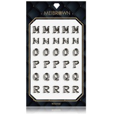 MEIBROWN 美甲飾品 大容量 字母 MNOPQR MBP008, P008 金屬, 1個