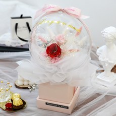 조아트 LED 꽃풍선 PVC 벌룬 플라워, 로즈레드L