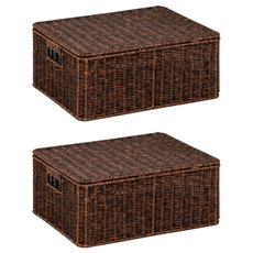 하우스레시피 PP라탄 바스켓, 다크브라운, 2개