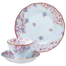 ROYAL ALBERT 糖果系列 咖啡杯 + 杯碟 + 20公分盤子組 40002529, 俏麗名媛, 咖啡杯 + 杯碟 + 盤子, 3個