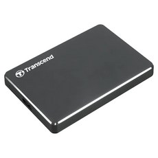 Transcend 創見 StoreJet 25C3N USB3.1 行動硬碟 2.5吋 鋁殼 2TB 纖薄輕巧方便攜帶, 黑色