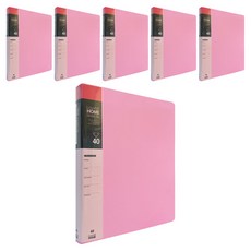 Loving HOME Orange Office A4 3孔 O型環 透明活頁夾 40p, 6個, 粉紅色