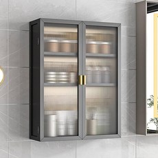 生活好事多 壁掛雙開門吊櫃 優質碳鋼, 黑色