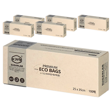 슈가랩 프리미엄 에코백 위생봉투 중 25cm × 35cm, 중(M), 100개, 6개