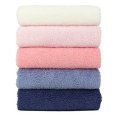 CLAUMAN Simply 洗臉毛巾 150g 40支 精梳棉, 5個, 白色 + 淺粉色 + 深粉色 + 淺藍色 + 深藍色