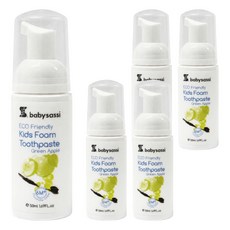 babysassi 誰是寶貝 兒童專用護齒泡沫牙膏 (溫和青蘋果), 無氟配方, 50ml, 5條