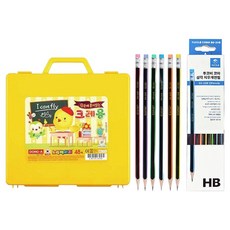 Dong-A 小黃雞蠟筆 48色 + Tucoby Coma 三角橡皮擦鉛筆 SG-208 12入, 混合色, 1套