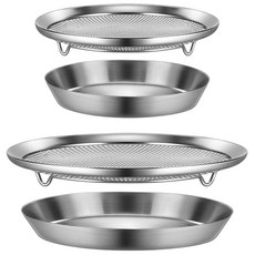 Bargensteiger 不鏽鋼網狀托盤與濾網四件組, 1套, 銀色