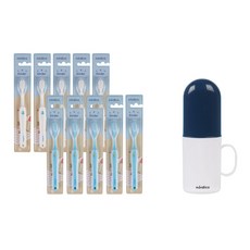 nordico 幼兒用 Kinder 牙刷 10入 + 漱口杯組, 夏日故事(牙刷), 海軍藍(杯), 1套