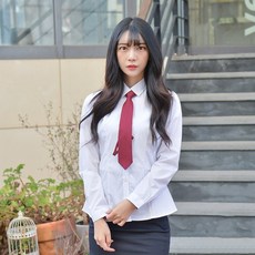 GYOBOKMALL 女款彈性素色襯衫