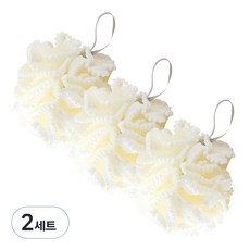 더자카 레이스 버블 샤워볼 FREE, 화이트, 2세트, 3개입