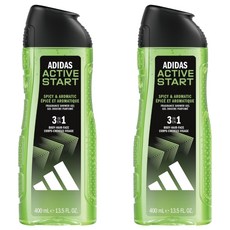adidas 愛迪達 男性三合一潔顏洗髮沐浴露 能量激活, 400ml, 2瓶