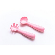 FARANDOLE 法紅荳 嬰幼兒聰明學習餐具組 符合FDA規範食品級安全PP(Polypropylene), 幼兒湯匙 + 叉子, 粉色, 1組