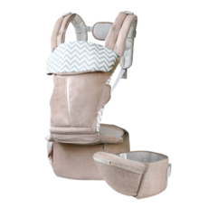 PUKU 藍色企鵝 Triple+ 三合一全方位腰凳揹巾, 適用於4個月以上嬰兒, 最大承重15公斤, 不適用, 米杏色