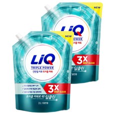 LiQ 濃縮凝膠深層潔淨三效一般用洗衣精補充包, 2個, 2L